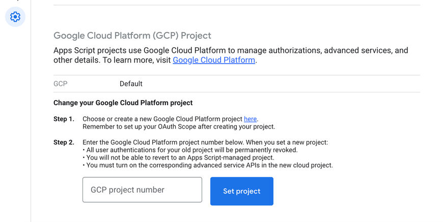 Change Google Cloud Platform (GCP) project