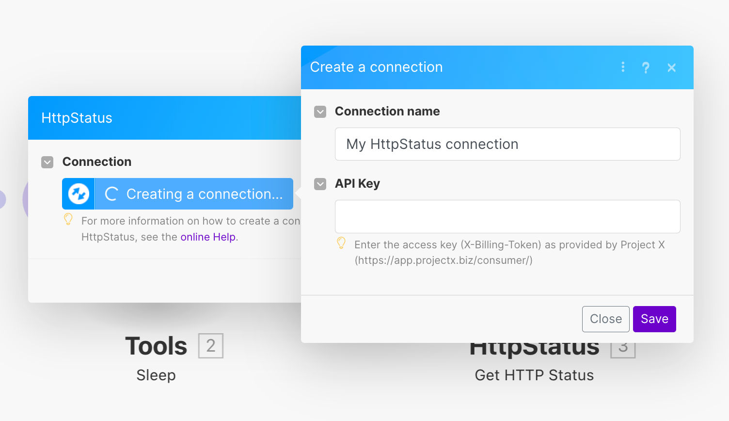 HttpStatus: create a connection