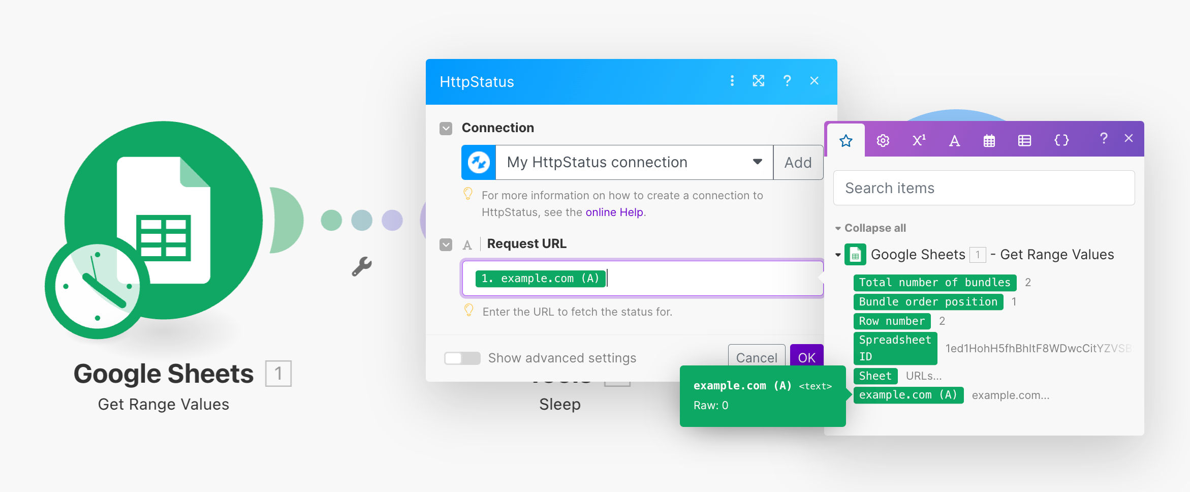 HttpStatus: set Request URL field for Google Sheets document