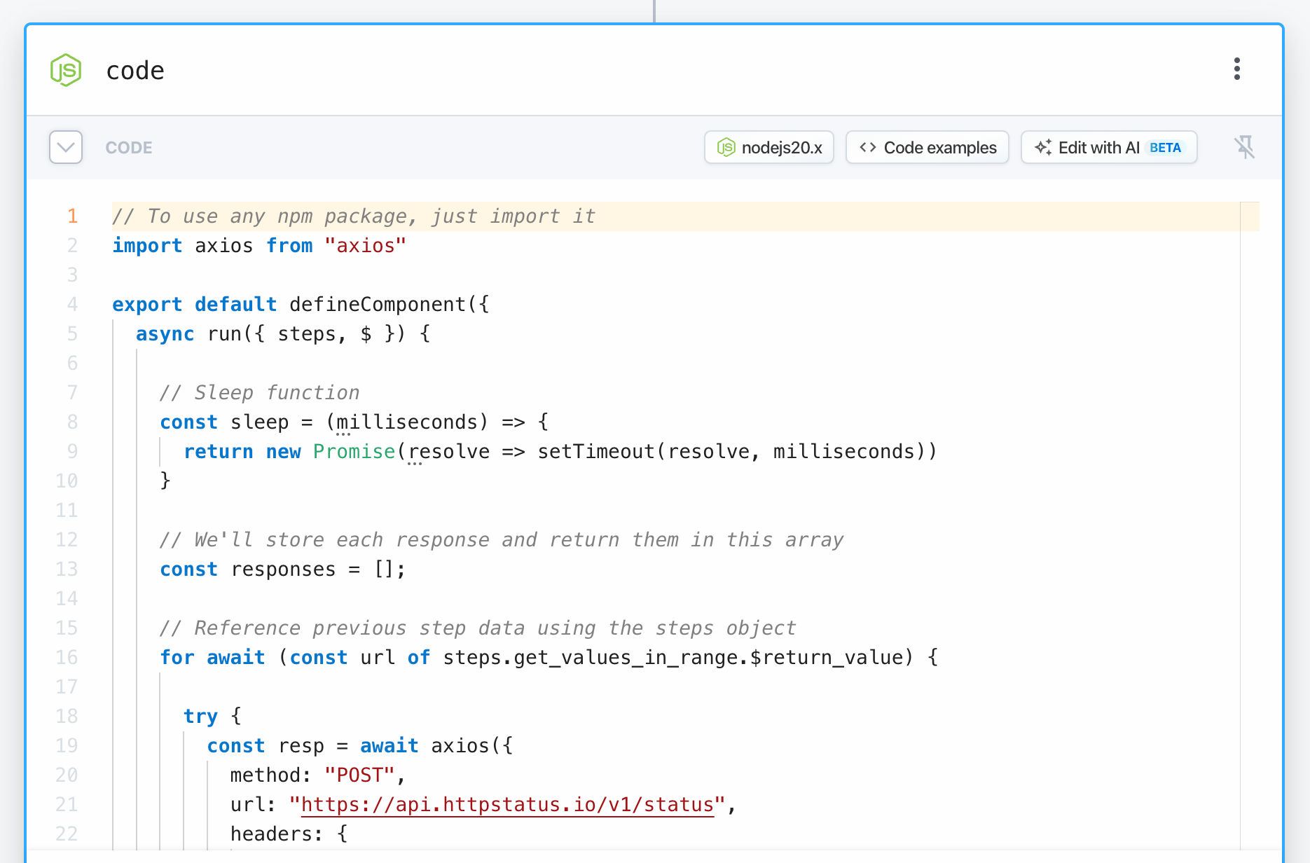 NodeJS script (step 3)