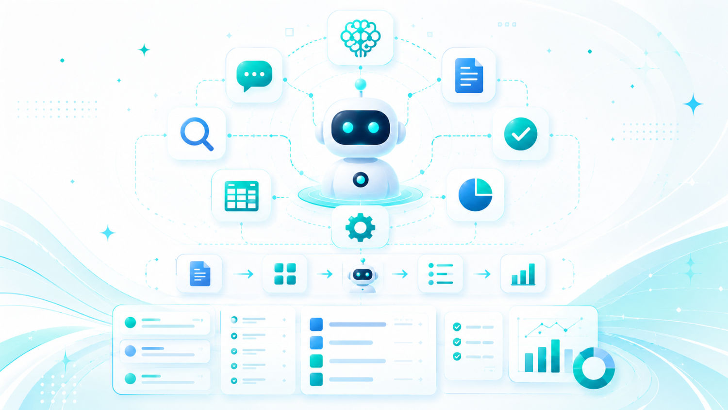Agent Skills 可重複使用 AI 工作流程示意圖