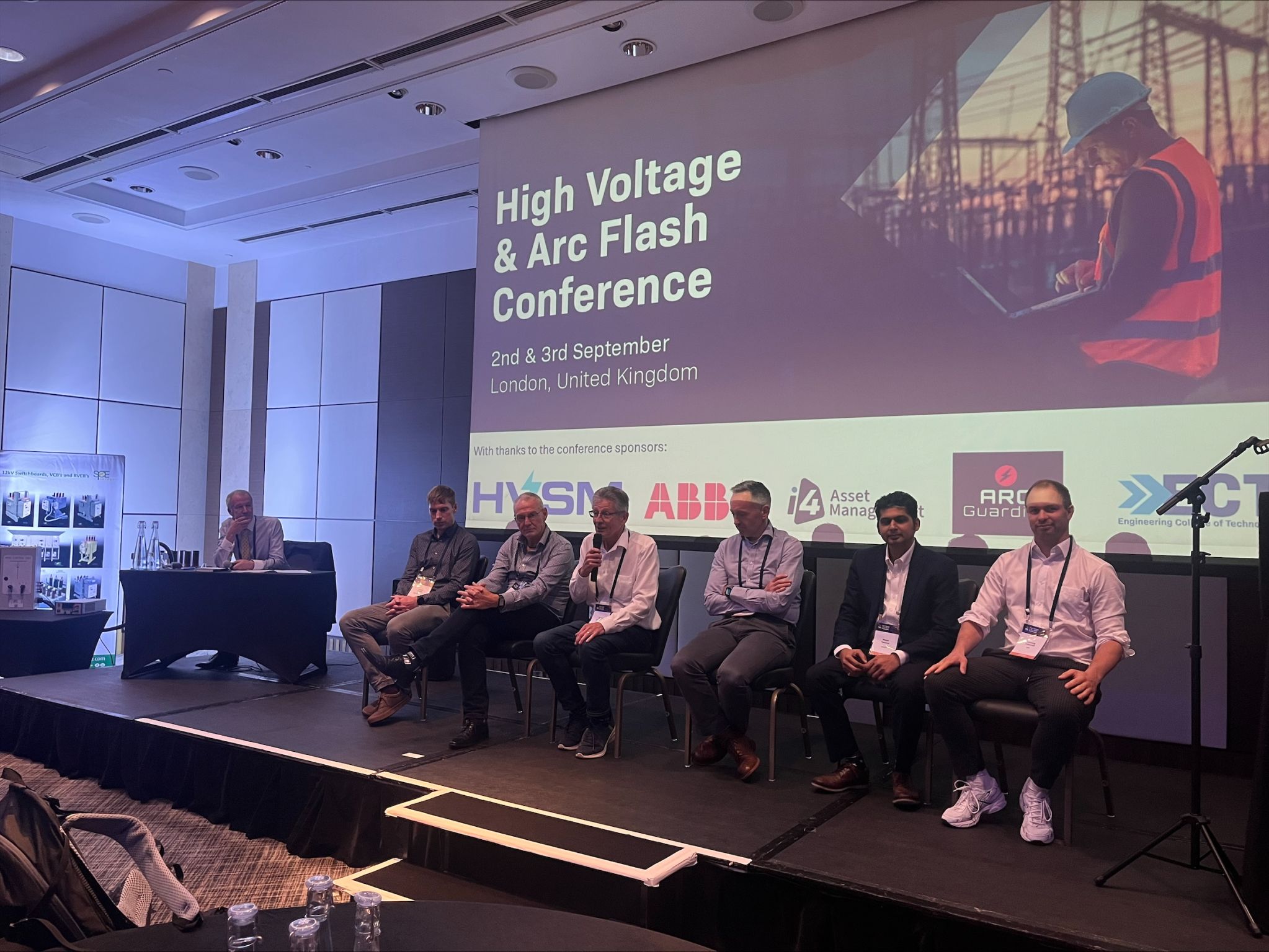 Delegates on stage at the High Voltage & Arc Flash Conference, London