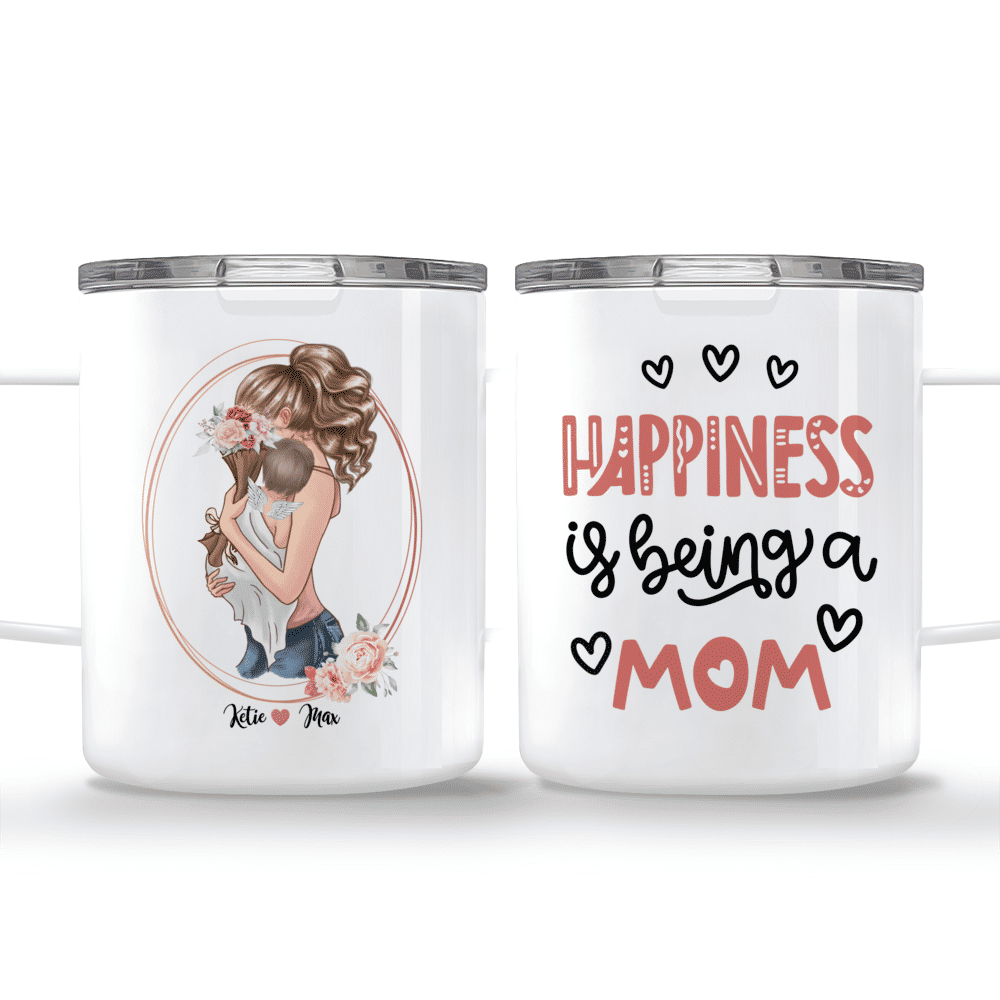 Family - First mothers day. Happiness is being a Mom - Personalized Mug_3
