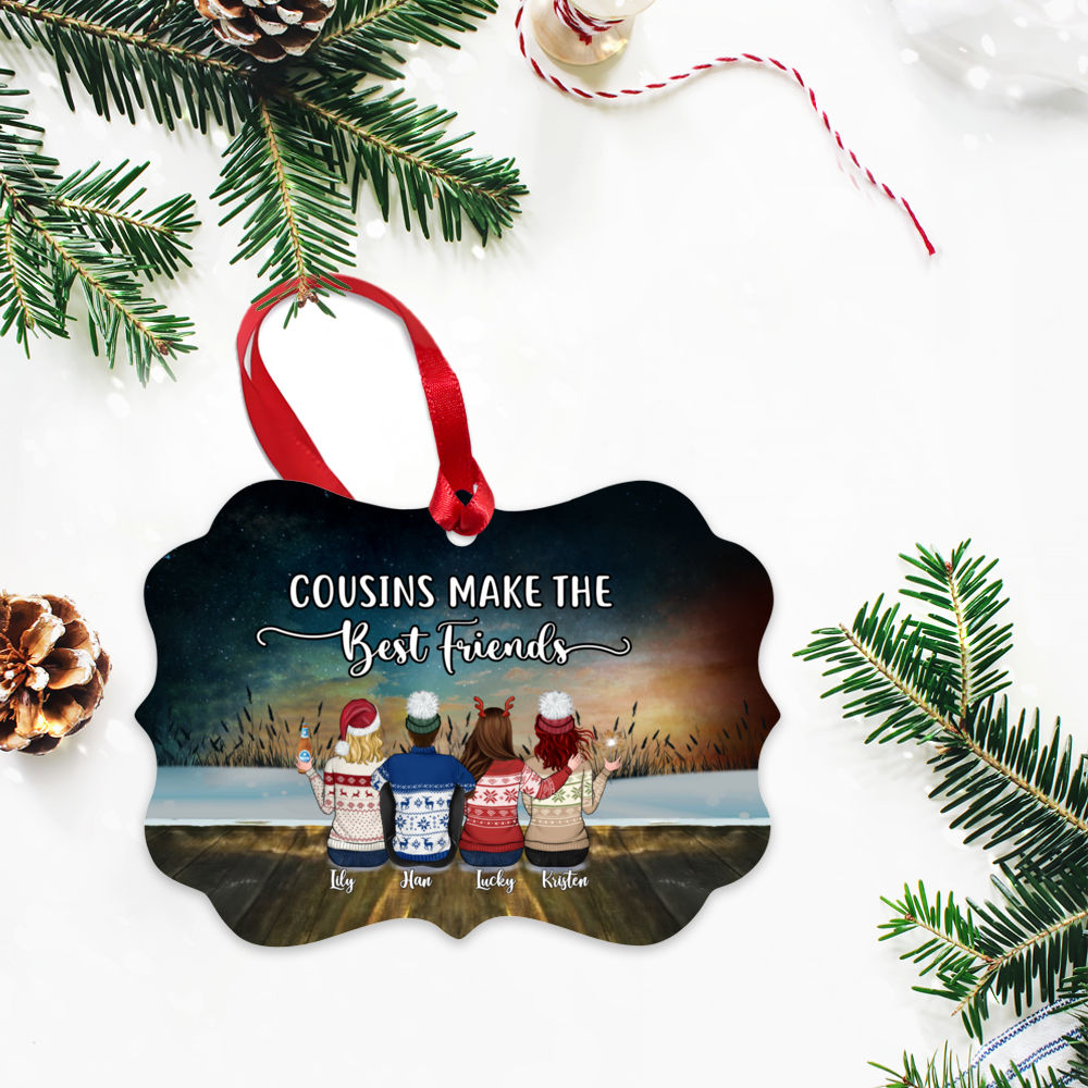 Family Ornament - Cousins Make The Best Friends - Personalized Ornament_2