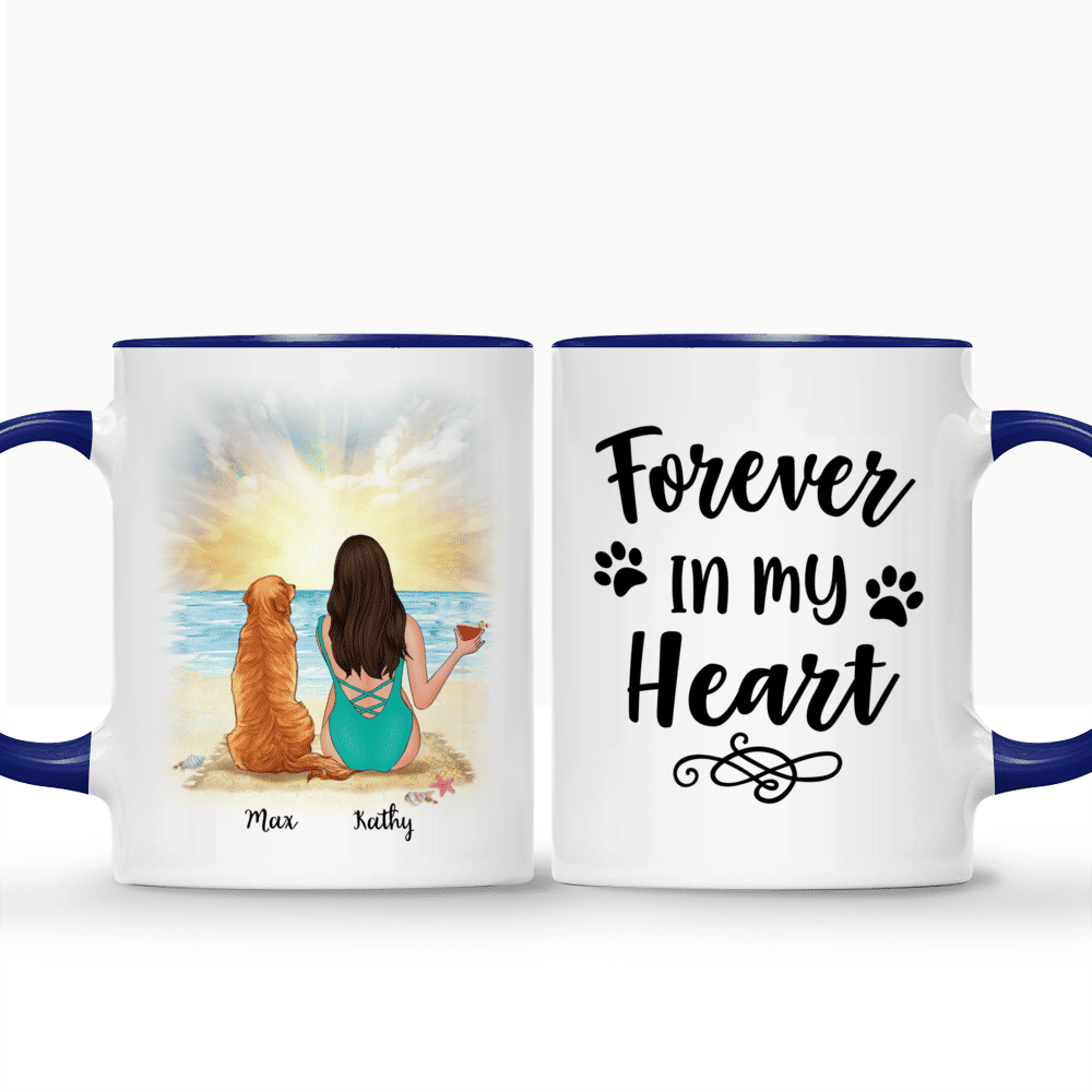 Beach Girl And Her Dog - Forever In My Heart - Personalized Mug_3