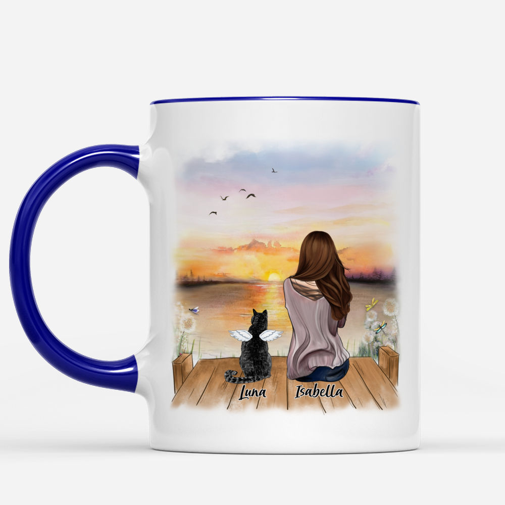 Girl and Cats - A Piece Of My Heart Lives In Heaven - Personalized Mug_1