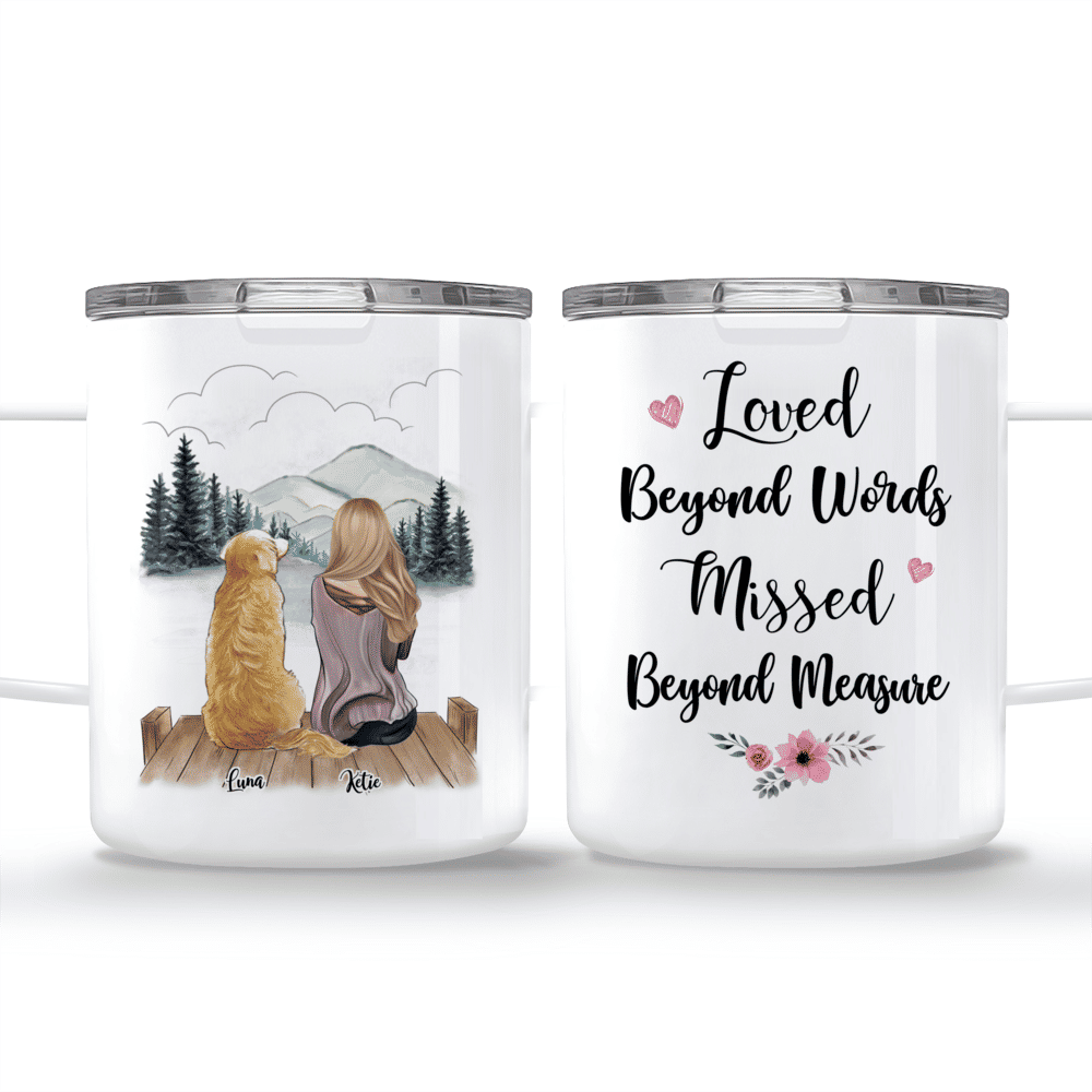 Girl and Dogs - Loved beyond words. Missed beyond measure. - Personalized Mug_3
