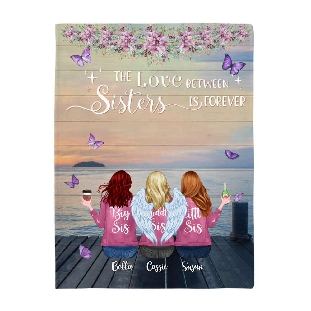 Up to 6 Sisters - Blanket - The love between Sisters is forever (T12452) - Personalized Blanket_3