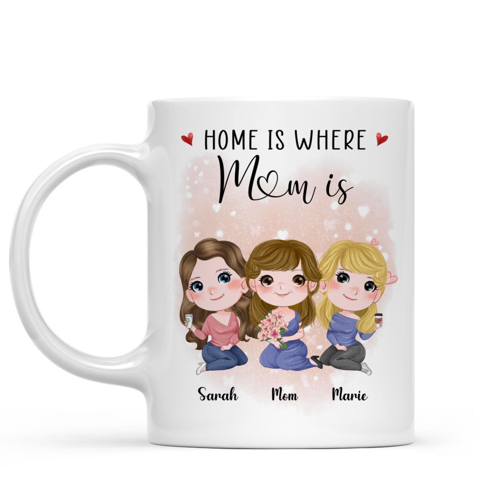 Mother & Daughters Dolls - Home is where Mom is - 2D (12714) - Personalized Mug_1