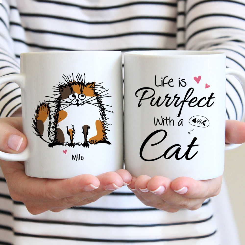 Personalized Mug - Cat Family - Life is Purrfect With A Cat