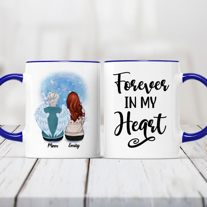 Christmas Memorial Mug - Forever in My Heart (For DadMomGrandPaGrandMa)