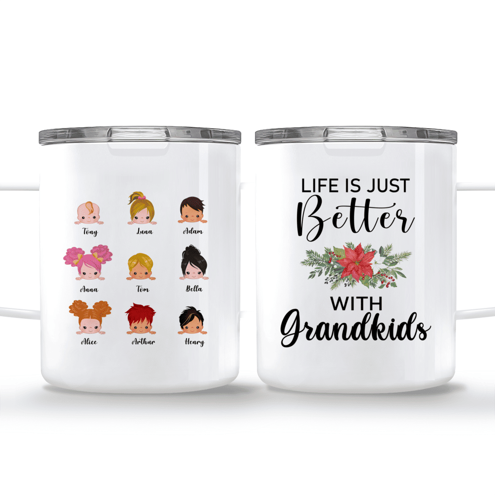 Up to 9 Kids - Life Is Better With GrandKids (v2) - Personalized Mug_3