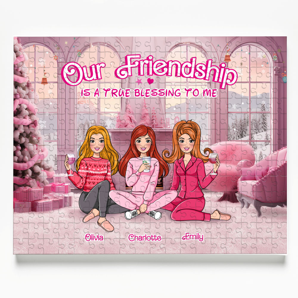 Jigsaw Puzzle Personalized - Our Friendship is a true blessing to me - Pink Doll - Personalized Puzzle_6