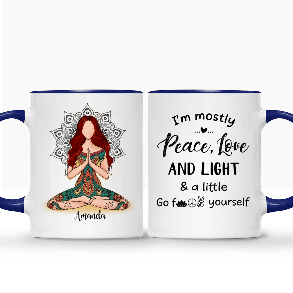 Yoga Mug - I'm Mostly Peace Love & Light - Personalized Mug_3
