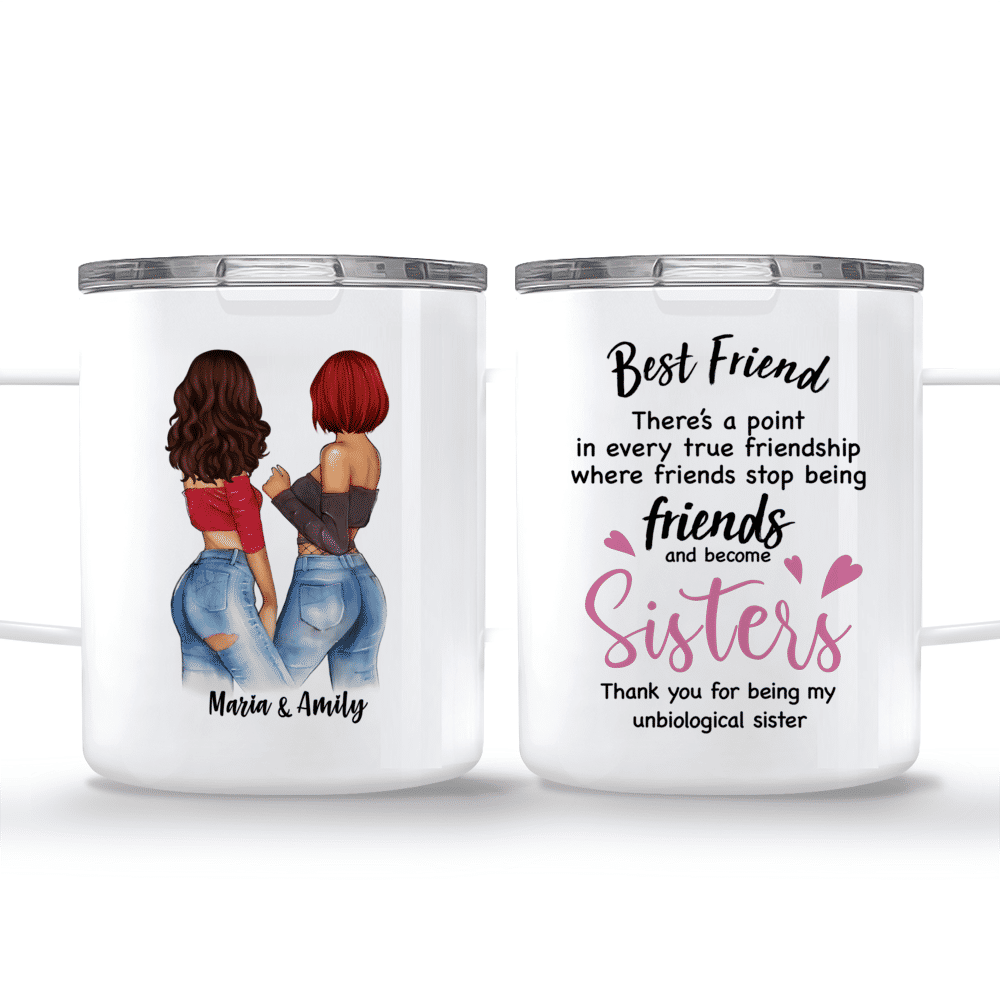 Topic - Personalized Mug - Best Friend , Theres a point in every true friendship where friends stop being friends and become sisters. - Personalized Mug_3