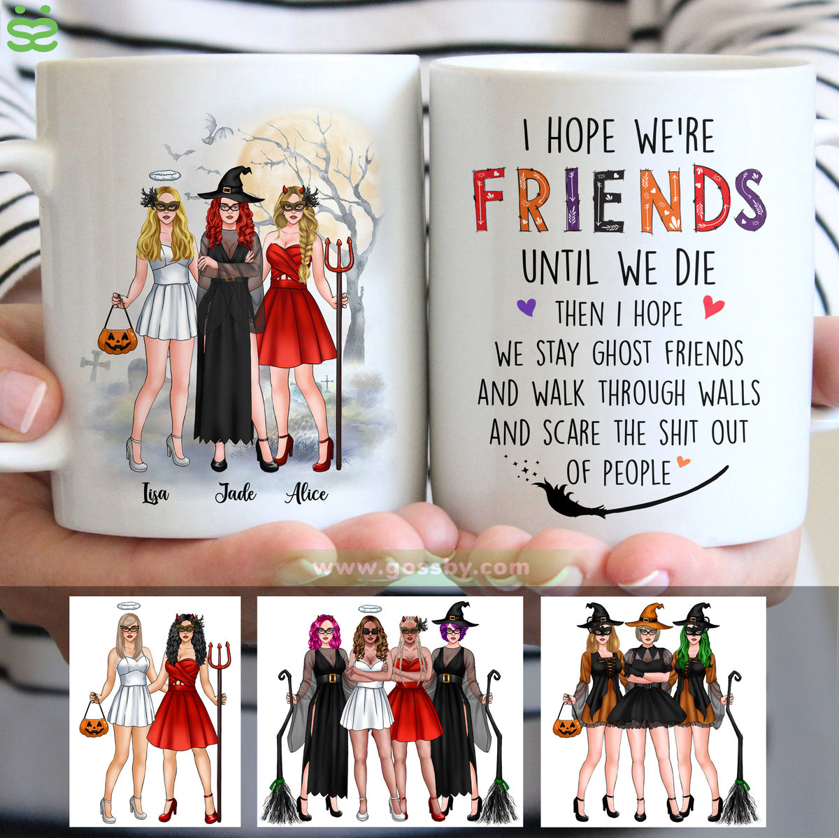 Personalized Halloween Mug - I Hope We're Friends Until We Die (5932)