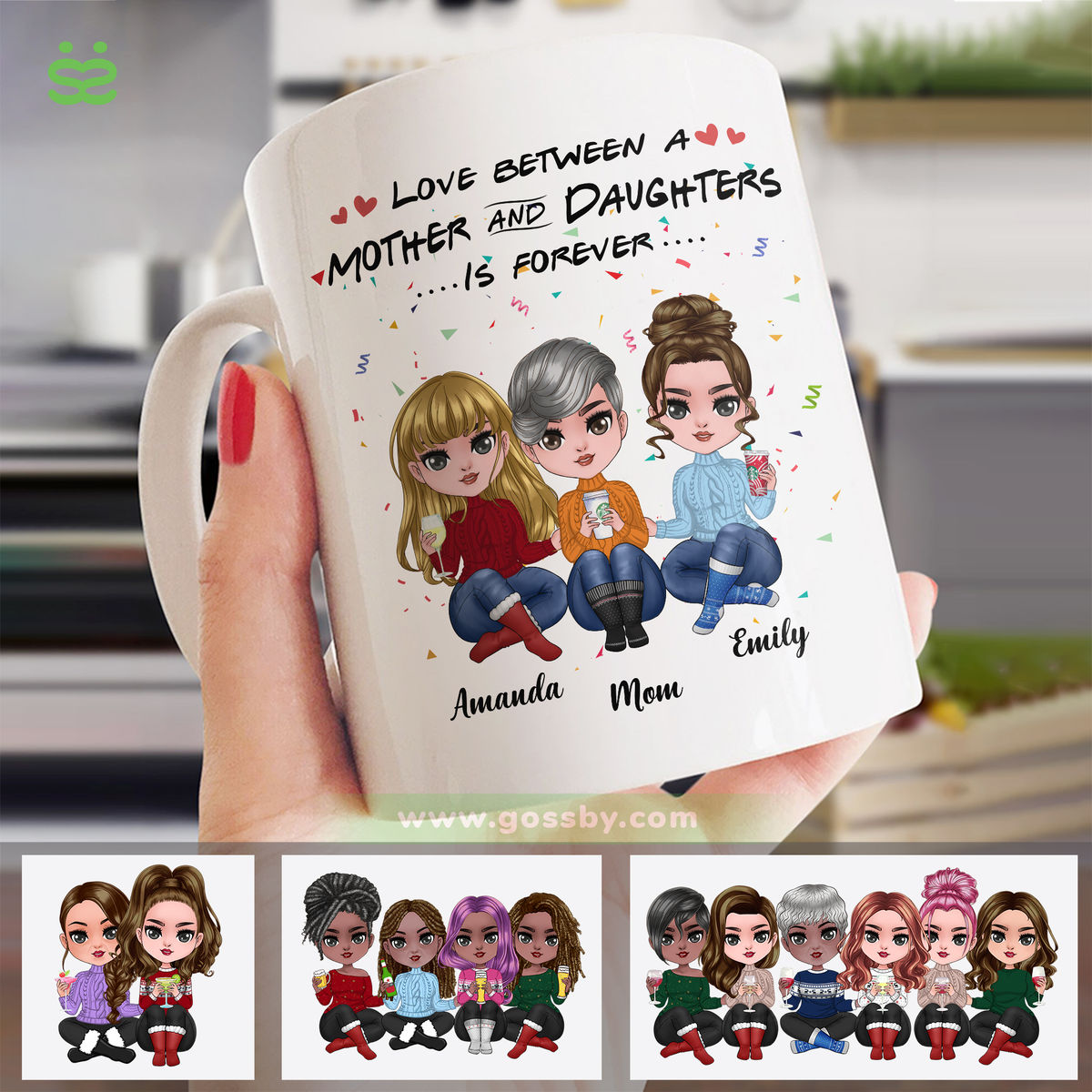 Mother & Daughters - The Love Between a Mother And Daughters is Forever (11783) - Personalized Mug