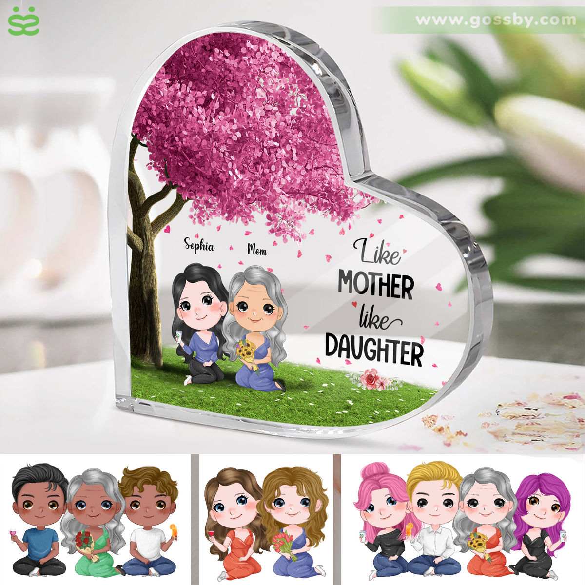 Mother and Children - Mother and Daughter Forever Linked Together - Custom Acrylic - Personalized Desktop_1