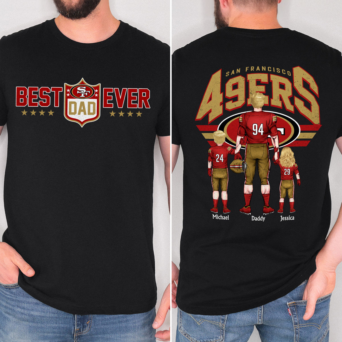 Personalized Shirt - Best Dad Ever - NFL Football Team (v3) - Father's Day 2025 - Personalized Shirt_1