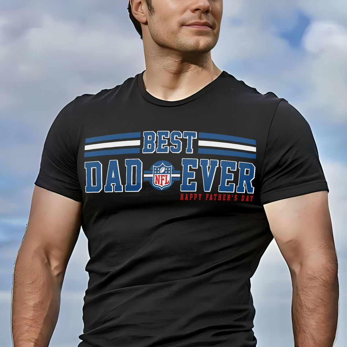 Personalized T-shirt - Best Dad Ever - Happy Father's Day - NFL Sport | NFL Team - Personalized Shirt_1