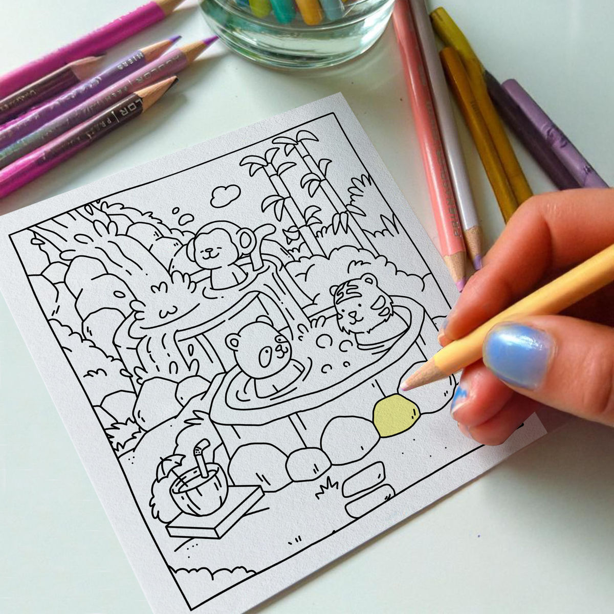 Coloring Book for Adults and Teens - Cozy Forest - Super Cute Characters and Simple Designs for Relaxation - Christmas Gifts 2024 - Coloring Book Square_5