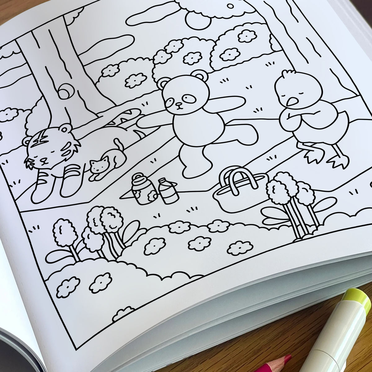 Coloring Book for Adults and Teens - Cozy Forest - Super Cute Characters and Simple Designs for Relaxation - Christmas Gifts 2024 - Coloring Book Square_3