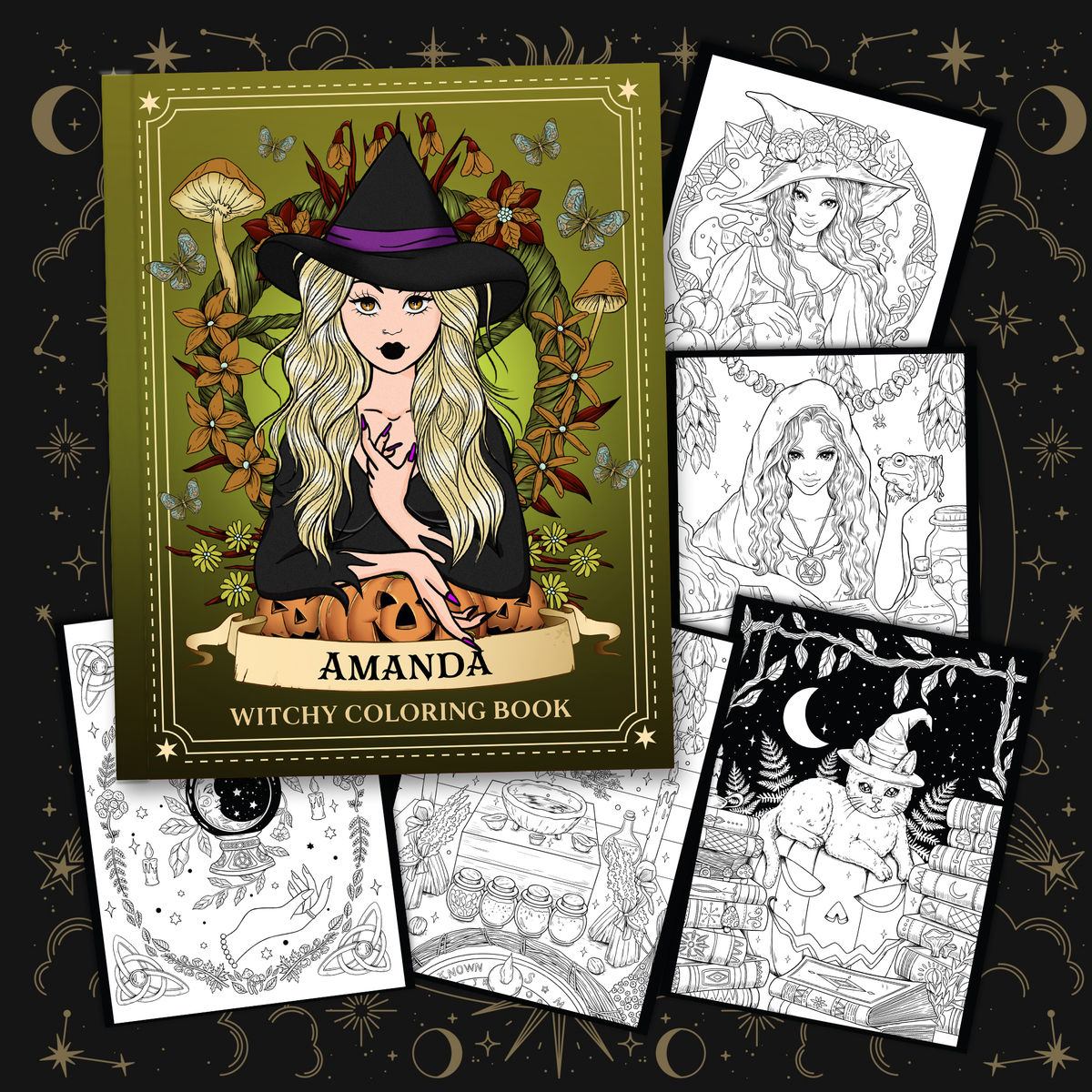 Personalized Coloring Book - Witchy Coloring Book for Relaxing (64264) - Witch Lover - Personalized Coloring Book_3