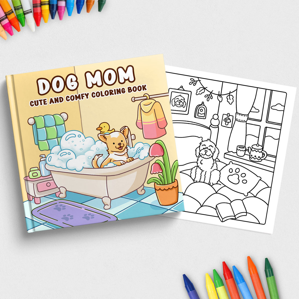 Dog Mom (64622) - Cute And Comfy Coloring Book | Gifts for Her - Dog Lover's Gifts - Birthday Gifts, Relaxation Gifts