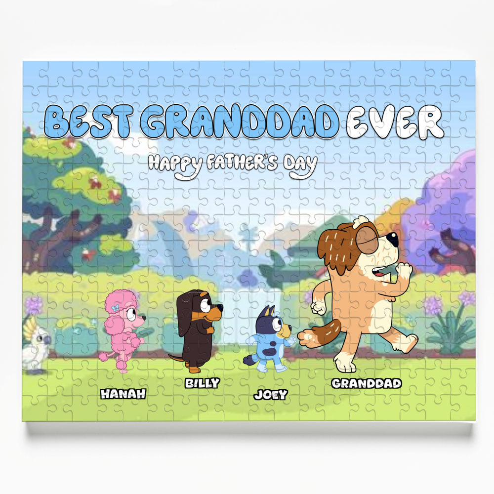 Personalized Jigsaw Puzzles - Bluey Family - Best Granddad Ever (57299) - Personalized Puzzle_1
