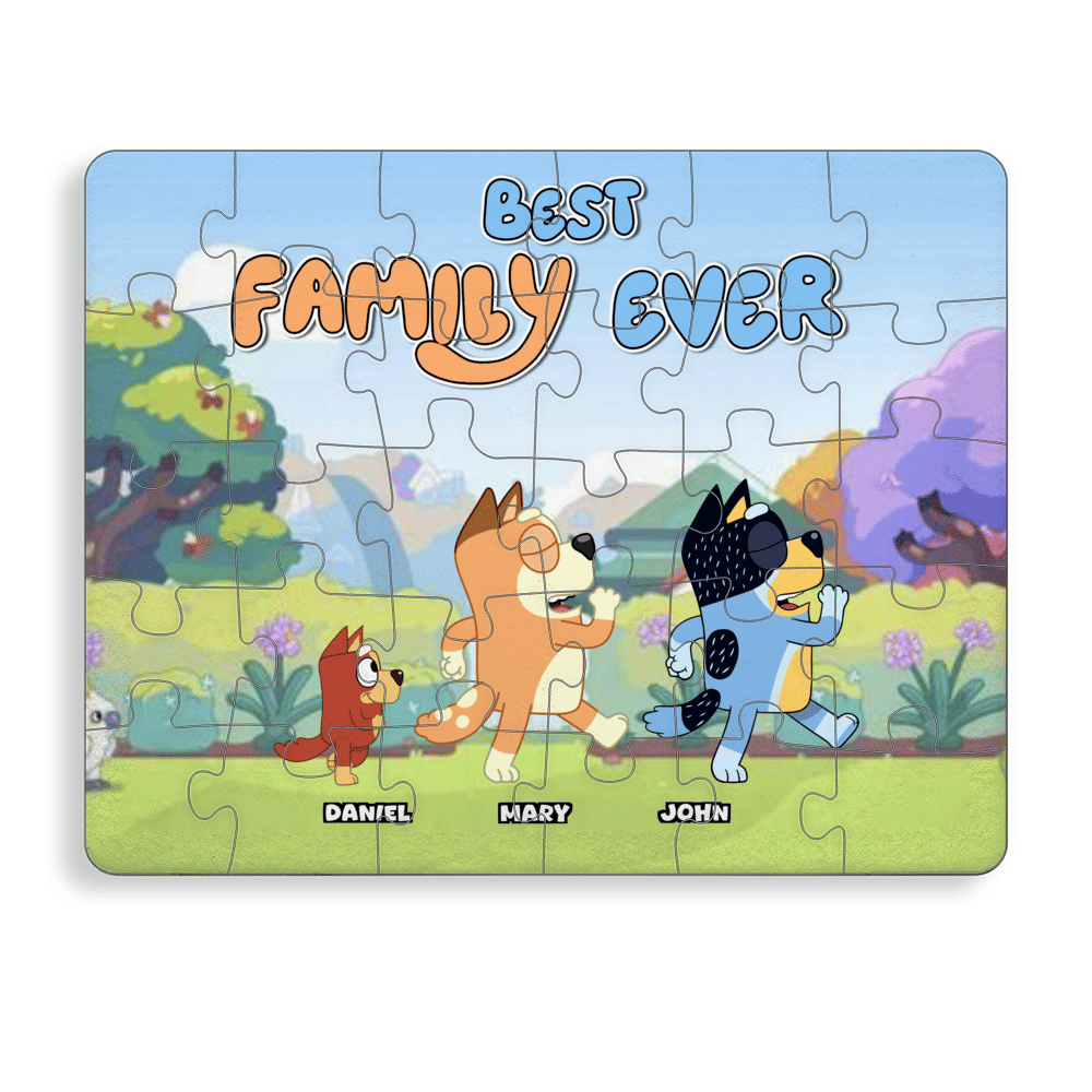 Jigsaw Puzzle Personalized - Best Family Ever - Bluey Family (v2) - Personalized Puzzle_3