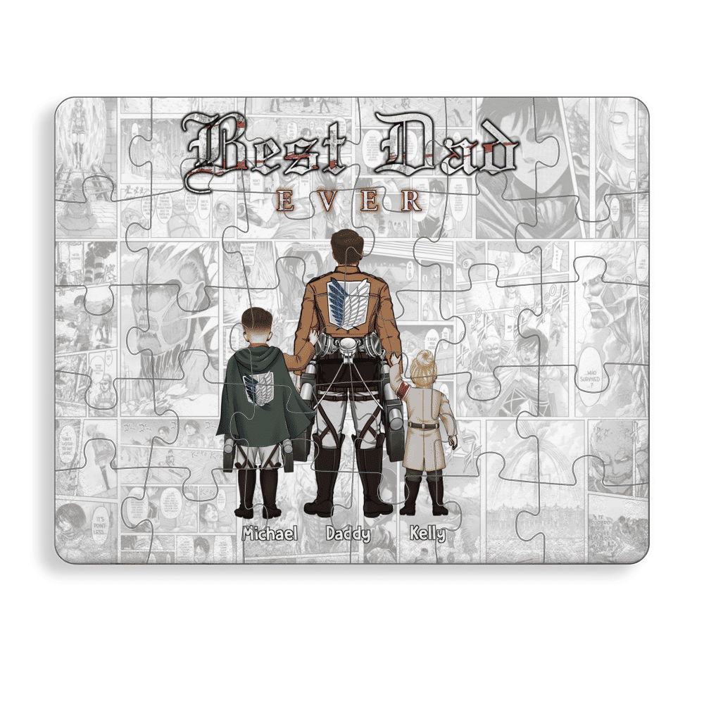 Personalized Jigsaw Puzzles - Attack on Titan - Best Dad Ever (59681) - Trendy 2025 - Personalized Puzzle_2
