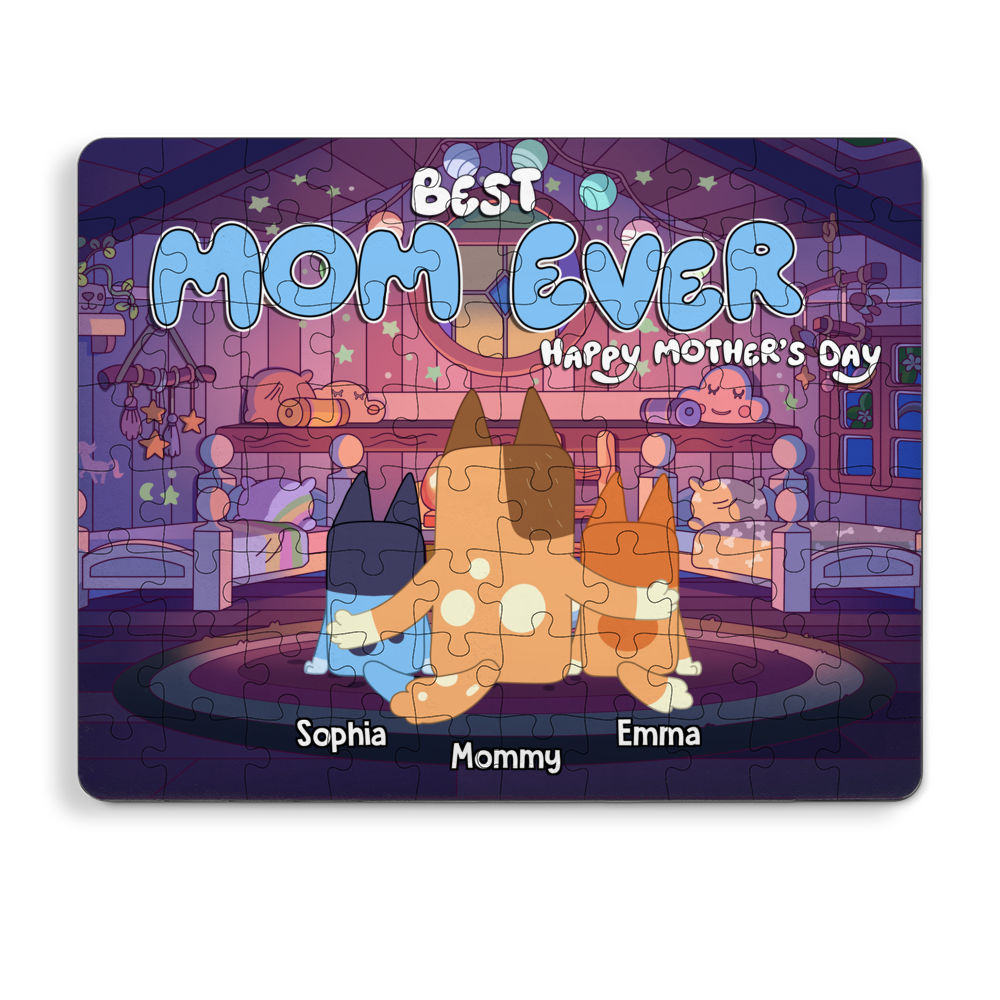 Personalized Jigsaw Puzzles - Best Mum Ever - Bluey Family - Mother's Day 2025(v3) - Personalized Puzzle_4