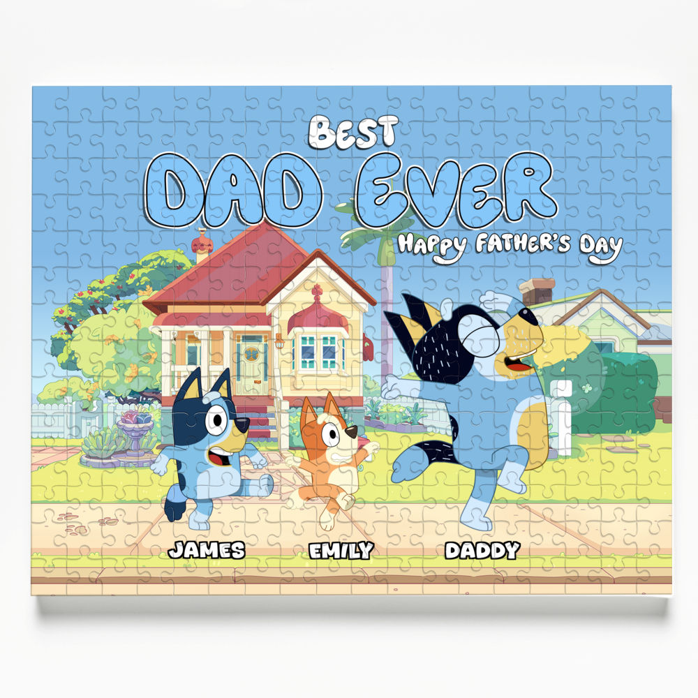 Bluey Family - Best Dad Ever - Happy Father's Day (45867) - Personalized Puzzle_1