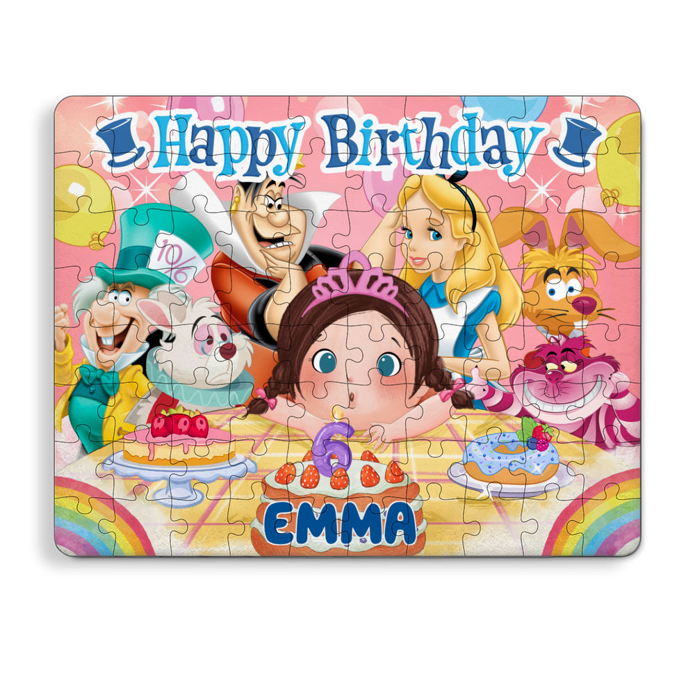 Jigsaw Puzzle Personalized - Alice In Wonderland Happy Birthday Kid Puzzle | Birthday Gift for Kids - Trendy 2025 - Personalized Puzzle_5