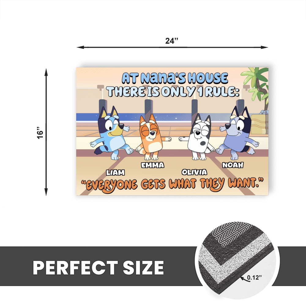 Funny Doormat for Grandma - At Nana's HOUSE THERE IS ONLY 1 RULE - EVERYONE GETS WHAT THEY WANT. - Personalized DoorMat_4