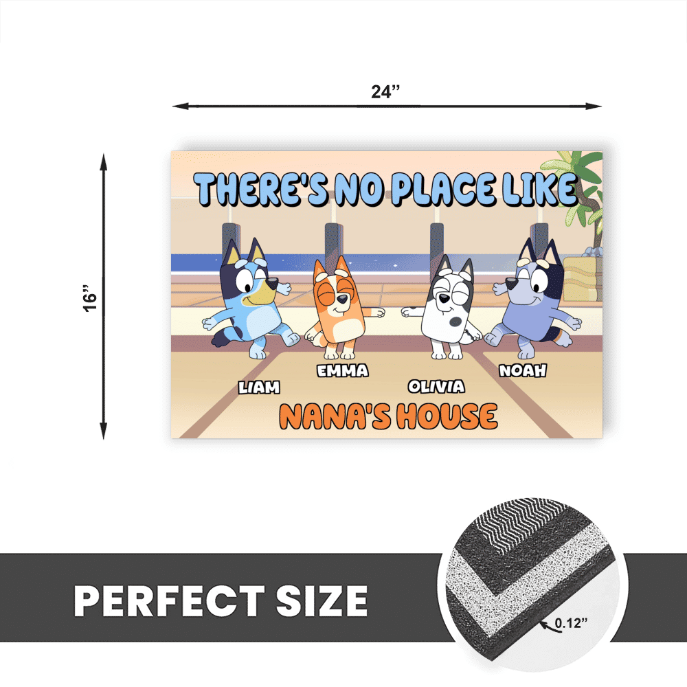 Funny Doormat for Grandma - THERE'S NO PLACE LIKE - Custom House’s Name - Personalized DoorMat_4