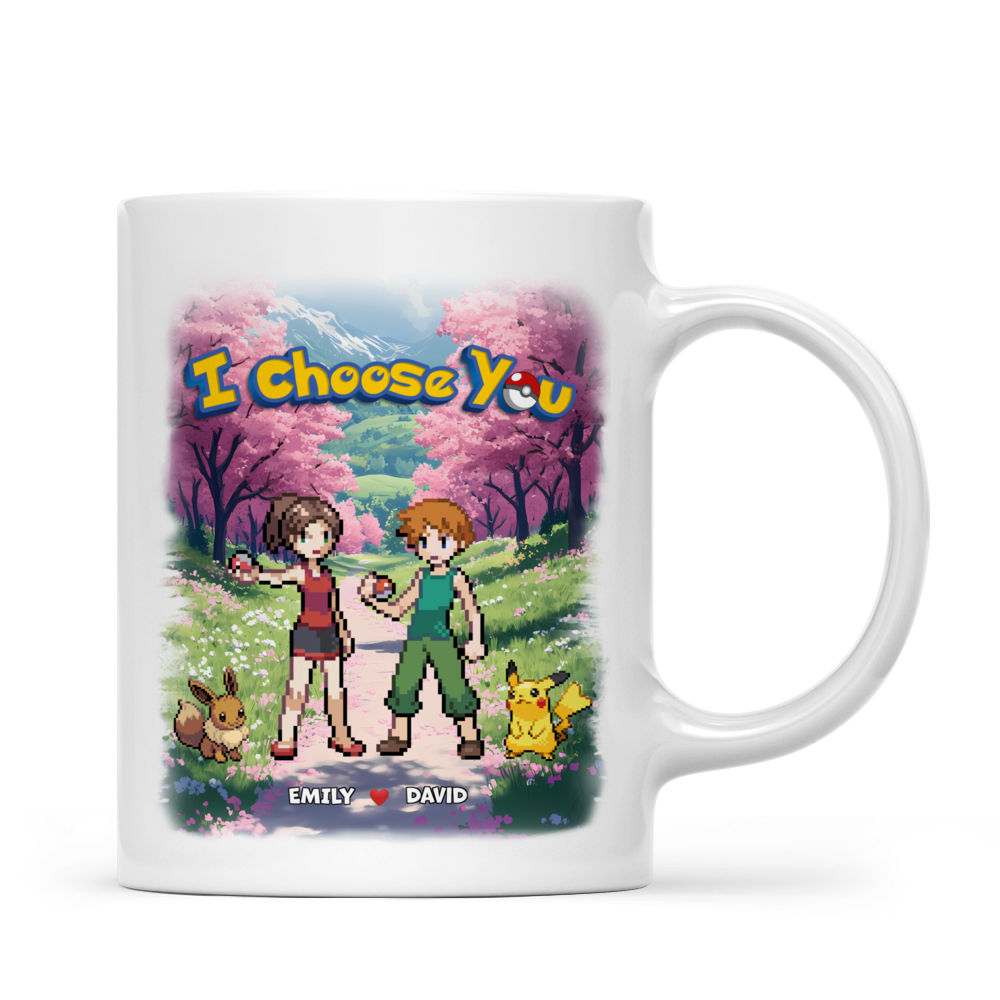 Personalized Mug - Pokemon Couple Pixel Mug - I Choose You - Gift for Couple - Personalized Mug_3