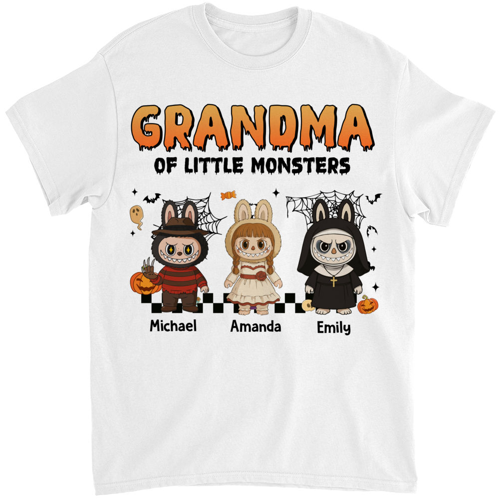 Custom Shirt - Grandma Of Little Monsters - Spooky Season - Cute Horror Movie Character - Halloween Gift - Personalized Shirt_1