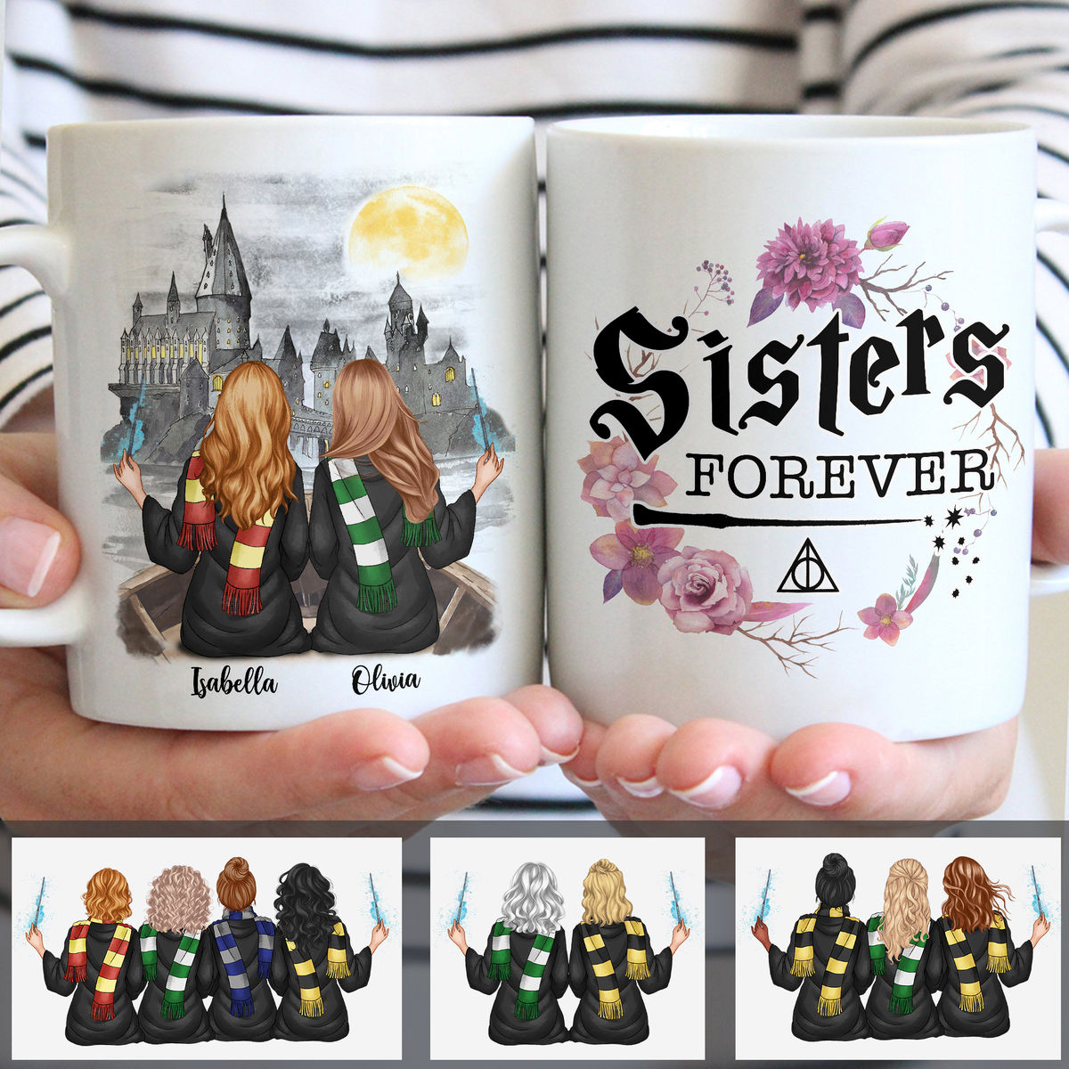 Sisters Friends Mug - Sisters Forever - Hogwarts Sisters - Personalized Mug