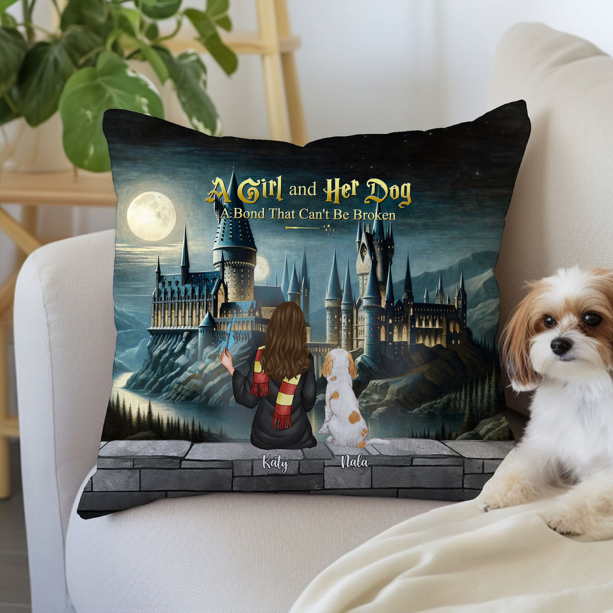 Dog Lover Pillow - A Girl and Her Dog a Bond That Can't Be Broken - Christmas Gift 2023 - Personalized Pillow_6