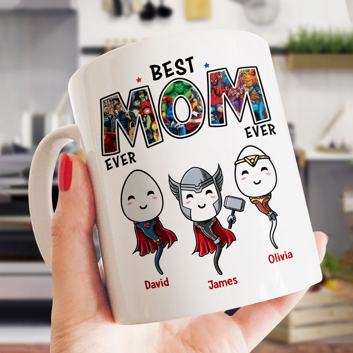 Personalized Mug - Super Mom Comic - Best Mom Ever - Personalized Mug_2