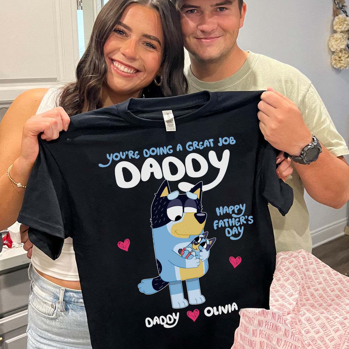 Father's Day Gifts - You're doing a Great Job Daddy - Happy Father's Day - Bluey Family - Personalized Shirt