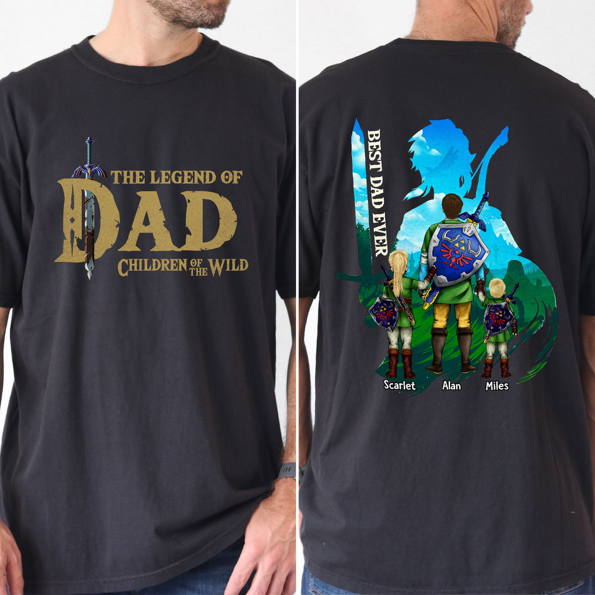 Custom Shirt - The legend of Zelda tear of the Kingdom - Best Dad Ever (Q1) - Father's Day 2024 - Personalized Shirt_1