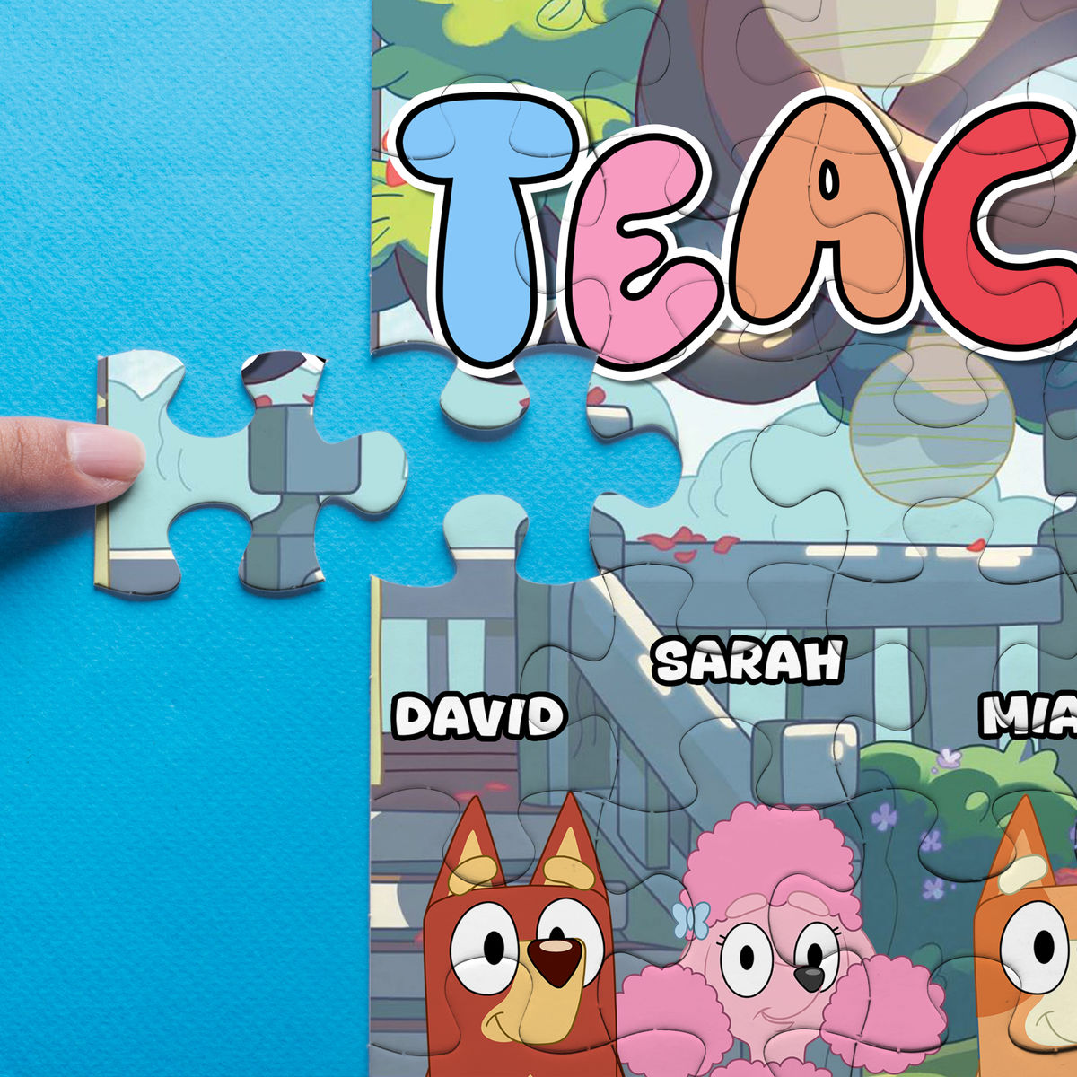 Jigsaw Puzzle Personalized - Best Teacher Ever - Bluey Teacher Gifts - Personalized Puzzle_6