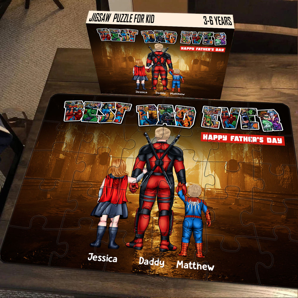 Personalized Jigsaw Puzzles - Best DAD Ever - Super Dad 2024 (57272) - Personalized Puzzle