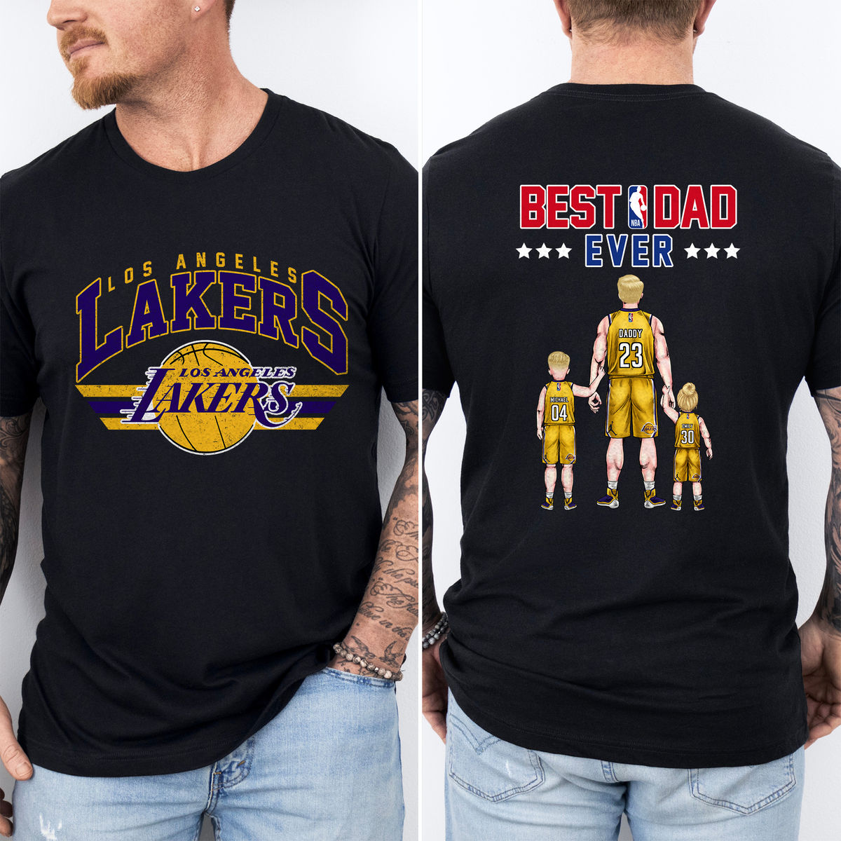 Custom Shirt - Best Dad Ever - NBA Basketball Team - Father's Day 2024 - Personalized Shirt_1