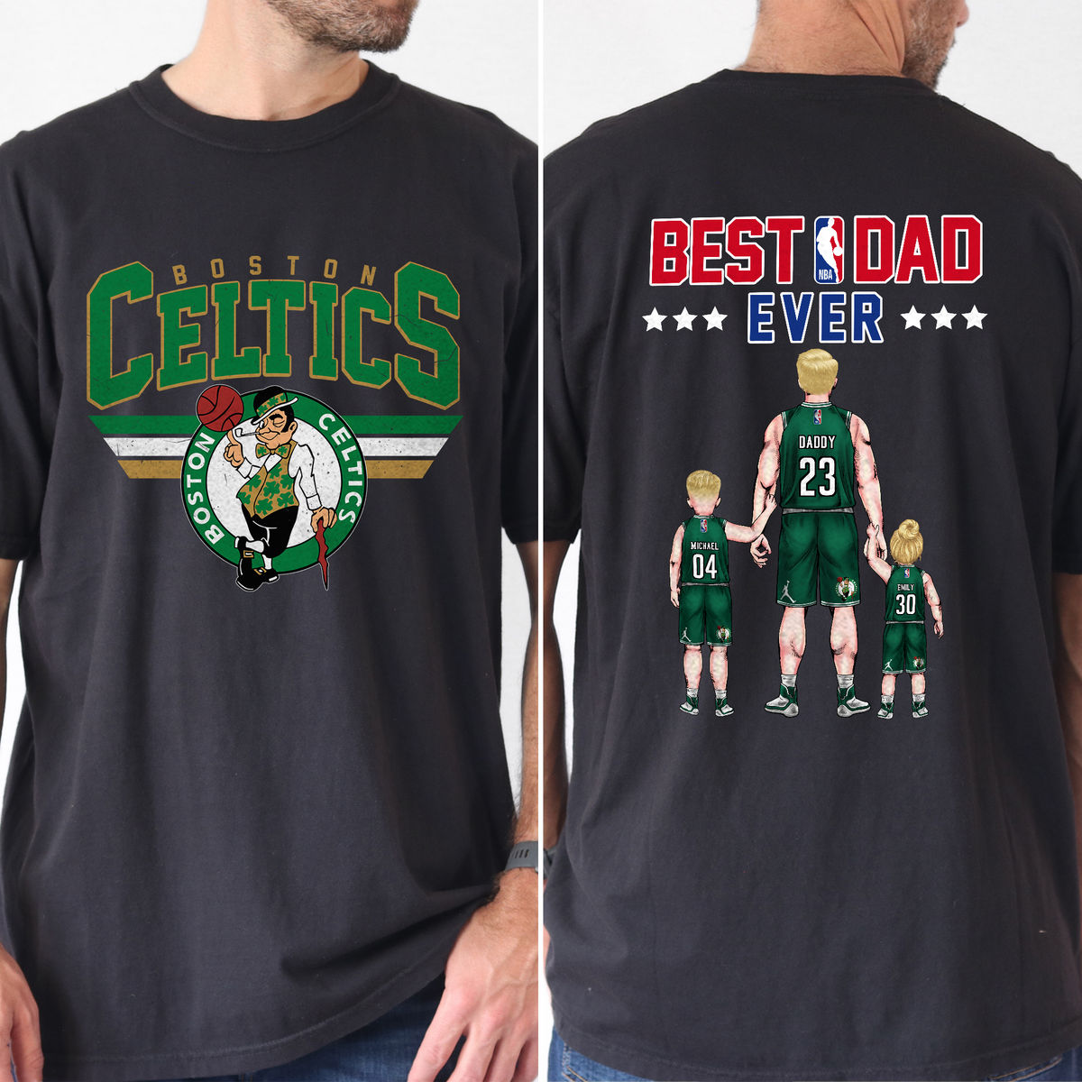 Custom Shirt - Best Dad Ever (F1) - NBA Basketball Team - Father's Day 2024 - Personalized Shirt_1