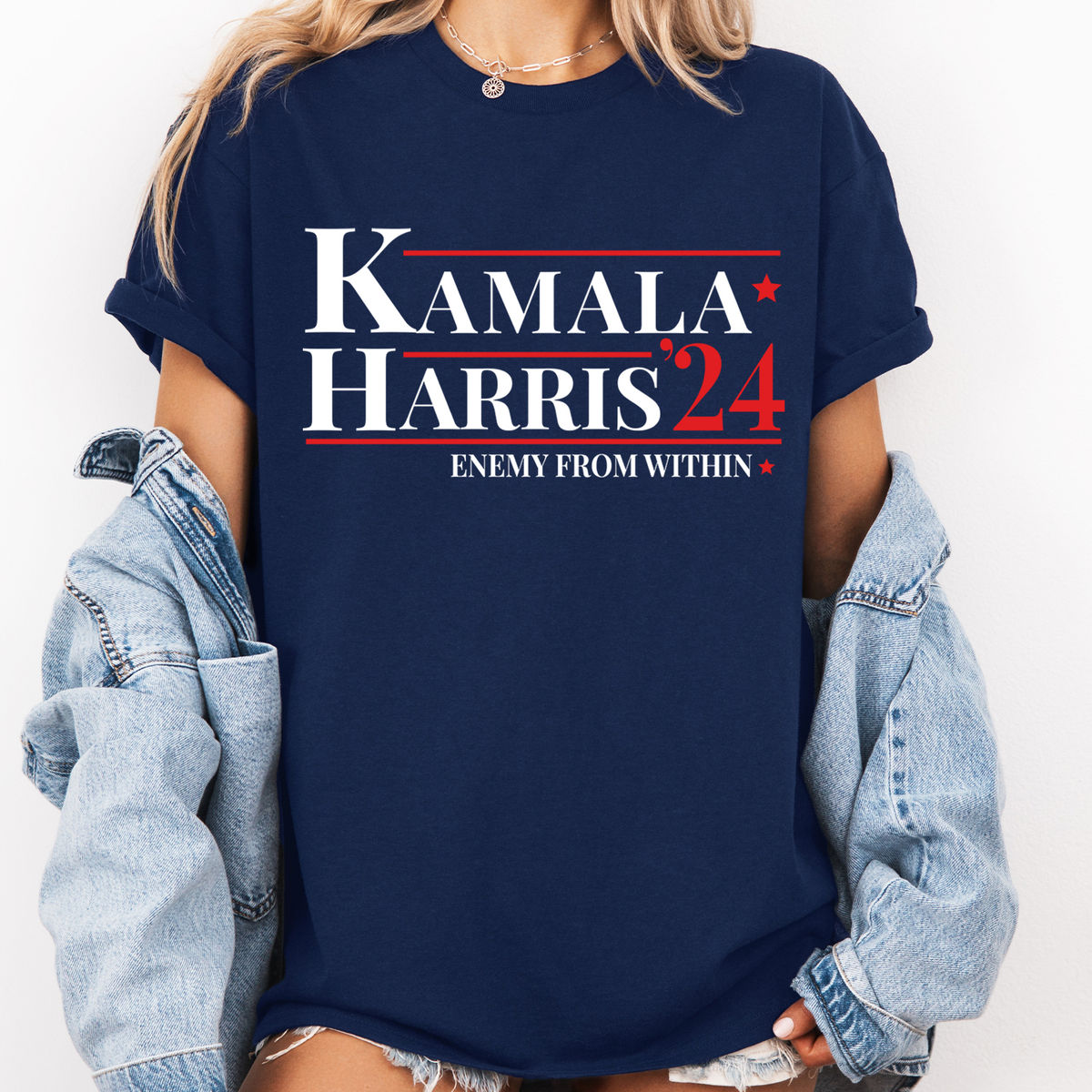 Limited Edition - Enemy from within | Vote Blue | Support for Her | Harris Walz 2024 | Trending Shirt | Best Seller 2024 - Shirt_1