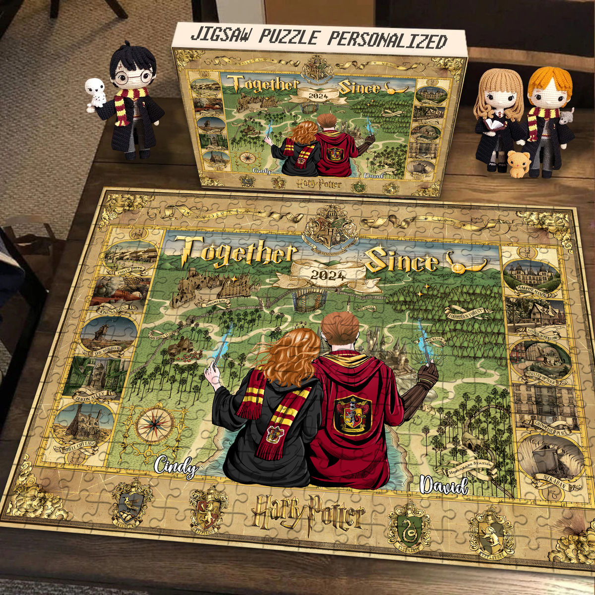 Personalized Jigsaw Puzzles - Together Since - Couple Magic Maps - Personalized Puzzle