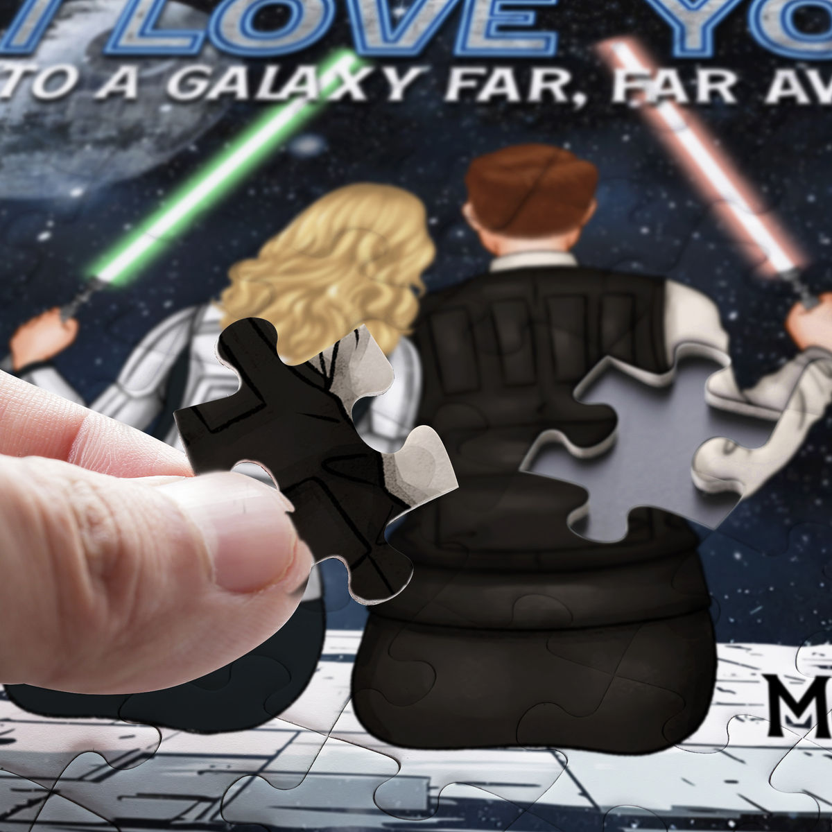 Personalized Jigsaw Puzzles - Star Wars Gift - I Love You To A Galaxy Far, Far Away - Gift for Couple, Husband, Wife - Personalized Puzzle_2